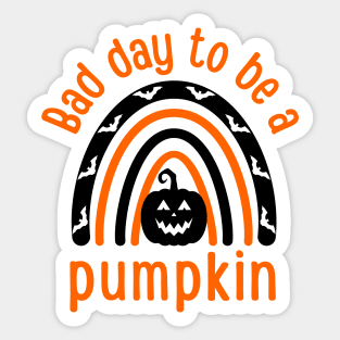 Bad Day To Be A Pumpkin Funny Halloween Bats Sticker